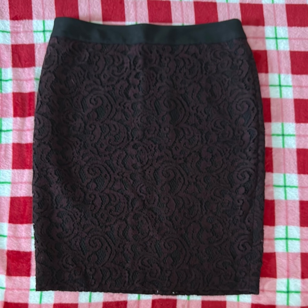LOFT brand skirt with dark purple lace